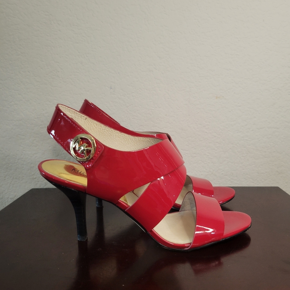 Michael Kors Glossy Red Slingback Heels
